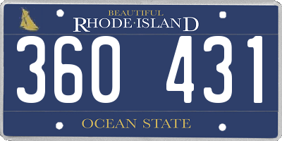 RI license plate 360431