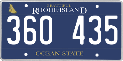 RI license plate 360435