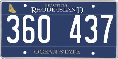 RI license plate 360437