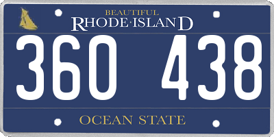 RI license plate 360438