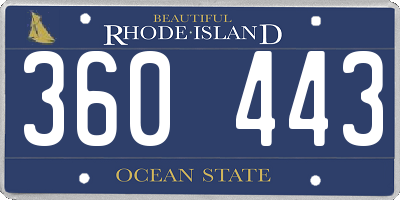 RI license plate 360443