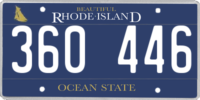 RI license plate 360446
