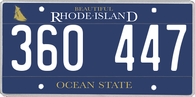 RI license plate 360447