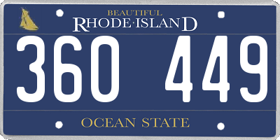 RI license plate 360449