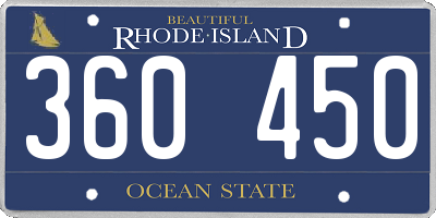 RI license plate 360450