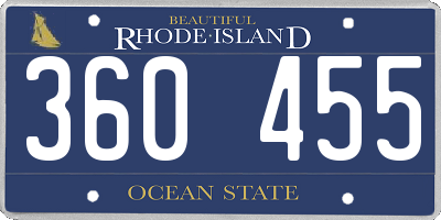 RI license plate 360455