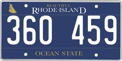 RI license plate 360459