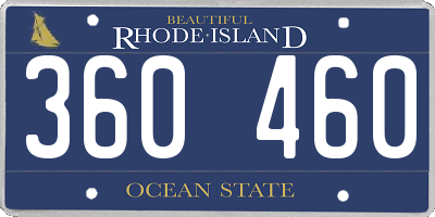 RI license plate 360460