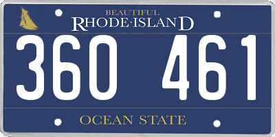 RI license plate 360461