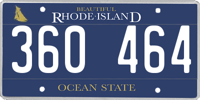 RI license plate 360464