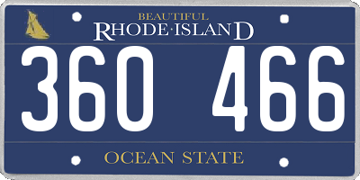 RI license plate 360466