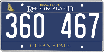 RI license plate 360467
