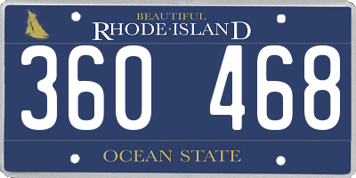 RI license plate 360468
