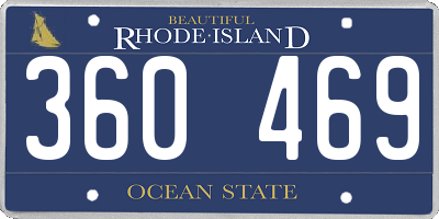 RI license plate 360469