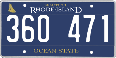 RI license plate 360471
