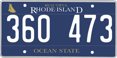 RI license plate 360473