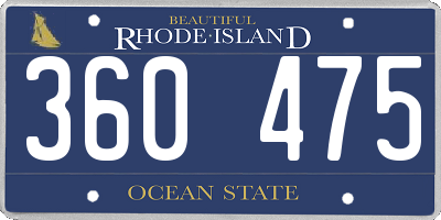 RI license plate 360475