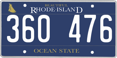 RI license plate 360476
