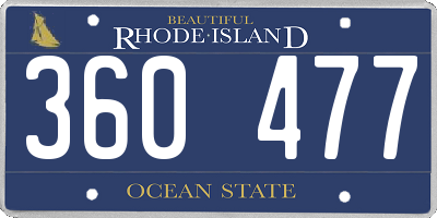 RI license plate 360477