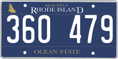 RI license plate 360479