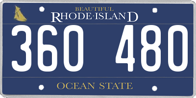 RI license plate 360480