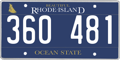 RI license plate 360481