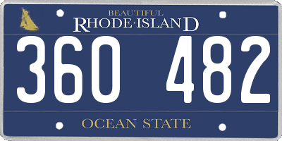 RI license plate 360482