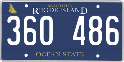 RI license plate 360486