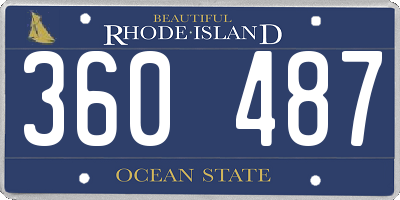 RI license plate 360487