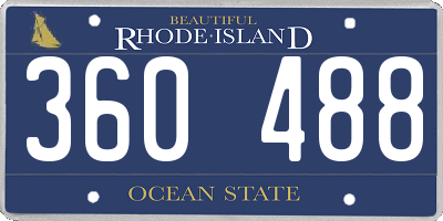 RI license plate 360488