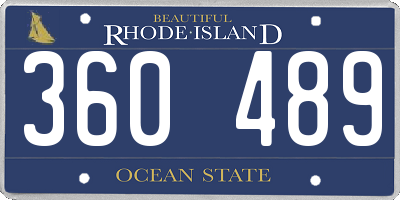 RI license plate 360489