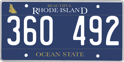 RI license plate 360492
