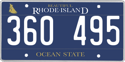 RI license plate 360495