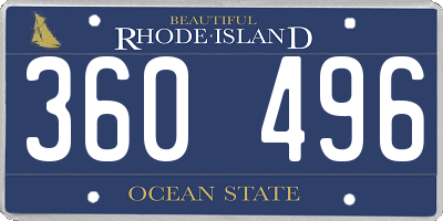 RI license plate 360496