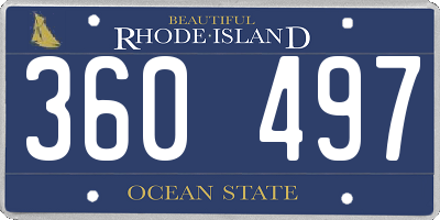 RI license plate 360497