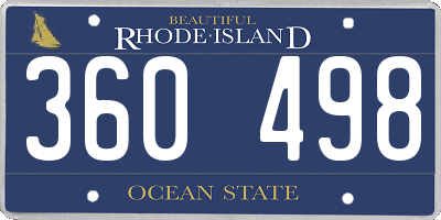RI license plate 360498