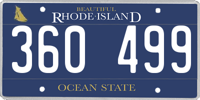 RI license plate 360499