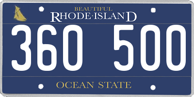 RI license plate 360500