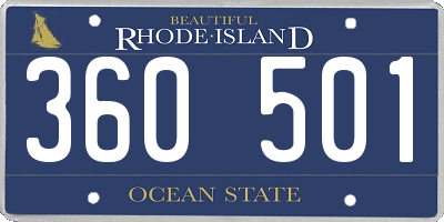 RI license plate 360501