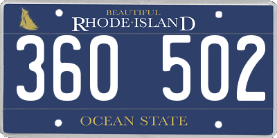 RI license plate 360502