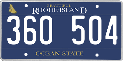 RI license plate 360504