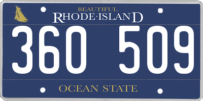 RI license plate 360509