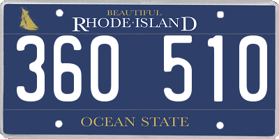 RI license plate 360510