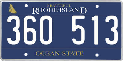 RI license plate 360513