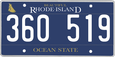 RI license plate 360519