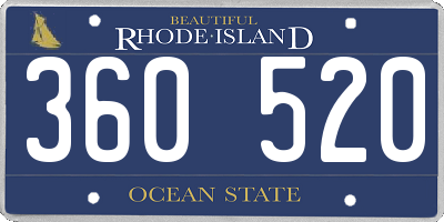 RI license plate 360520
