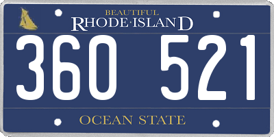 RI license plate 360521