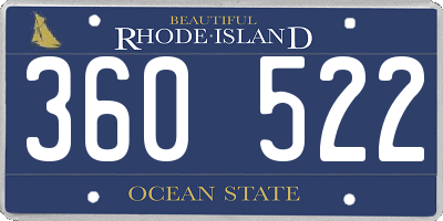 RI license plate 360522