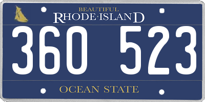 RI license plate 360523