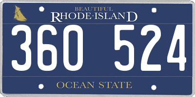 RI license plate 360524